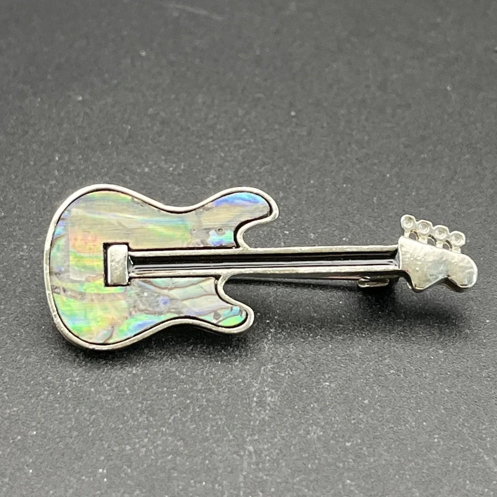 Iridescent Electric Guitar Music Instrument Lapel Hat Pin